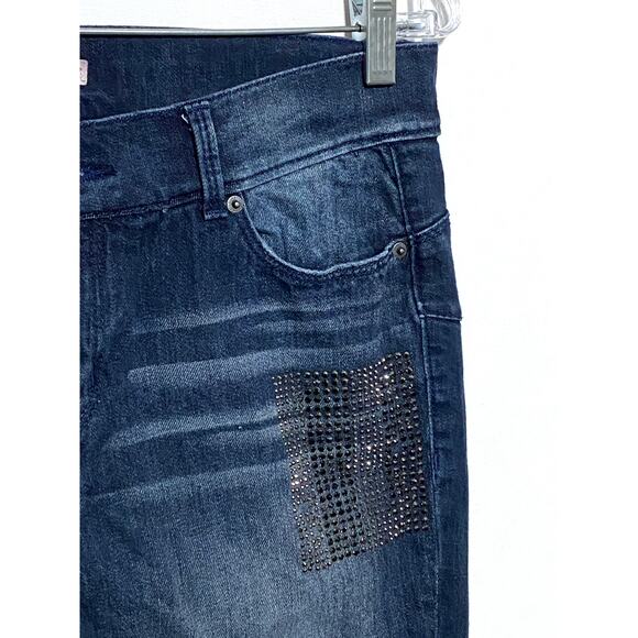 Juicy Couture Jeans Stretch Studded Rhinestones Distressed Ripped Womens 6 - Picture 5 of 9